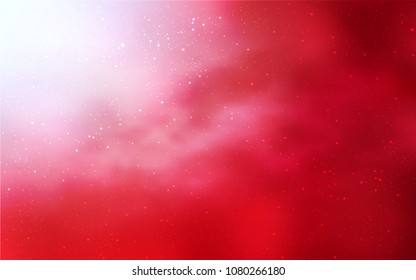 Light Red vector cover with astronomical stars. Shining colored illustration with bright astronomical stars. Best design for your ad, poster, banner.
