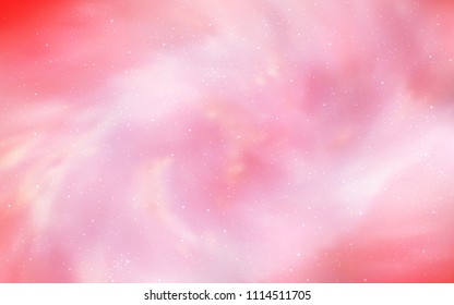 Light Red vector cover with astronomical stars. Blurred decorative design in simple style with galaxy stars. Pattern for futuristic ad, booklets.