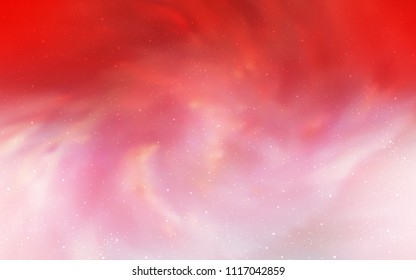 Light Red vector cover with astronomical stars. Glitter abstract illustration with colorful cosmic stars. Pattern for futuristic ad, booklets.