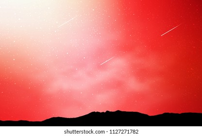 Light Red vector cover with astronomical stars. Glitter abstract illustration with colorful cosmic stars. Pattern for astronomy websites.