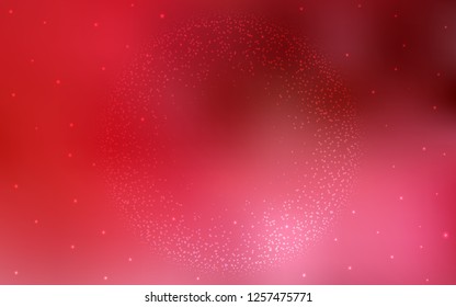 Light Red vector cover with astronomical stars. Blurred decorative design in simple style with galaxy stars. Pattern for astronomy websites.