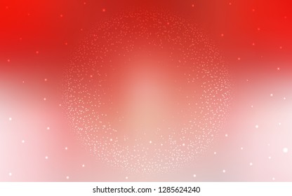 Light Red vector cover with astronomical stars. Shining colored illustration with bright astronomical stars. Pattern for futuristic ad, booklets.