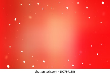 Light Red vector cover with beautiful snowflakes. Snow on blurred abstract background with gradient. New year design for your business advert.