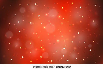 Light Red vector cover with beautiful snowflakes. Blurred decorative design in xmas style with snow. The template can be used as a new year background.