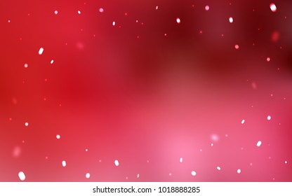Light Red vector cover with beautiful snowflakes. Blurred decorative design in xmas style with snow. The template can be used as a new year background.