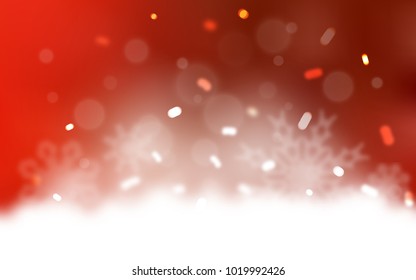 Light Red vector cover with beautiful snowflakes. Shining colored illustration with snow in christmas style. New year design for your ad, poster, banner.