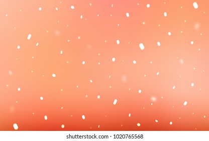 Light Red vector cover with beautiful snowflakes. Shining colored illustration with snow in christmas style. The template can be used as a new year background.