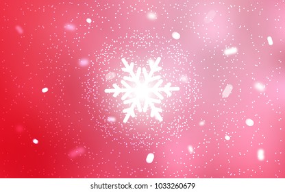 Light Red vector cover with beautiful snowflakes. Modern geometrical abstract illustration with crystals of ice. The pattern can be used for new year leaflets.