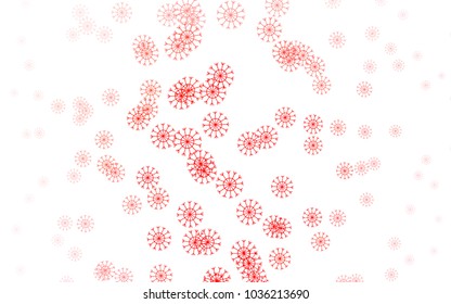Light Red vector cover with beautiful snowflakes. Snow on blurred abstract background with gradient. New year design for your business advert.