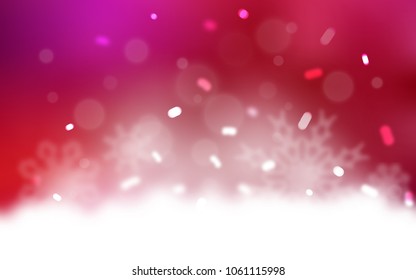 Light Red vector cover with beautiful snowflakes. Glitter abstract illustration with crystals of ice. New year design for your business advert.