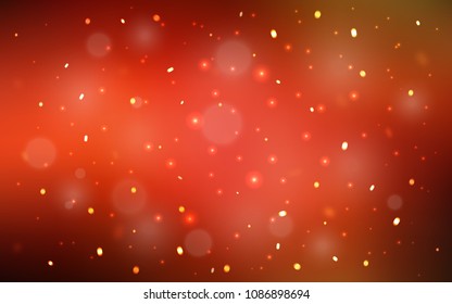 Light Red vector cover with beautiful snowflakes. Decorative shining illustration with snow on abstract template. The pattern can be used for year new  websites.