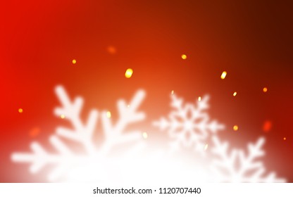 Light Red vector cover with beautiful snowflakes. Modern geometrical abstract illustration with crystals of ice. The pattern can be used for new year ad, booklets.