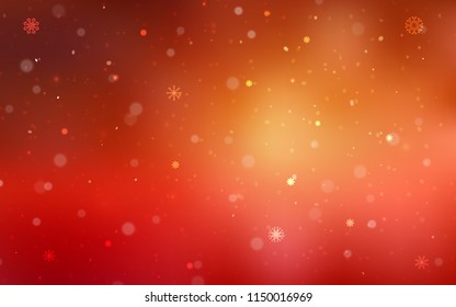 Light Red vector cover with beautiful snowflakes. Modern geometrical abstract illustration with crystals of ice. New year design for your business advert.