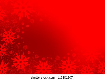 Light Red vector cover with beautiful snowflakes. Glitter abstract illustration with crystals of ice. The pattern can be used for new year ad, booklets.