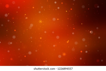 Light Red vector cover with beautiful snowflakes. Modern geometrical abstract illustration with crystals of ice. The pattern can be used for new year leaflets.