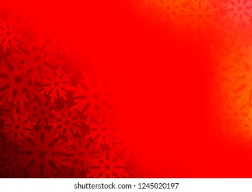 Light Red vector cover with beautiful snowflakes. Glitter abstract illustration with crystals of ice. The pattern can be used for new year ad, booklets.
