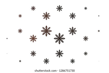Light Red vector cover with beautiful snowflakes. Shining colored illustration with snow in christmas style. The template can be used as a new year background.
