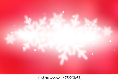 Light Red vector cover with beautiful snowflakes. Glitter abstract illustration with crystals of ice. The pattern can be used for new year ad, booklets.