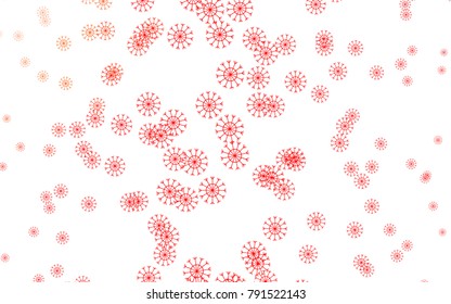 Light Red vector cover with beautiful snowflakes. Snow on blurred abstract background with gradient. The pattern can be used for new year leaflets.