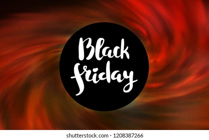 Light Red vector cover with a black hole, nebula. Decorative design in space style with a black hole. Pattern for posters, banners of sales.
