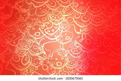 Cubierta vectorial roja clara con cocina gourmet. Ilustración decorativa brillante con comida en plantilla abstracta. Patrón de anuncios de desayuno, almuerzo y cena.