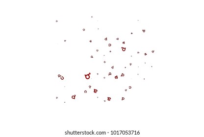 Light Red vector cover with english symbols. Shining colorful illustration with isolated letters. The pattern can be used for school, grammar websites.