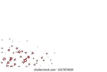 Light Red vector cover with english symbols. Colored alphabet signs with gradient on white background. Template can be used as a background for ads of typography.