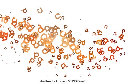 Light Red vector cover with english symbols. Abstract illustration with colored latin alphabet. The pattern can be used for ad, booklets, leaflets of education.