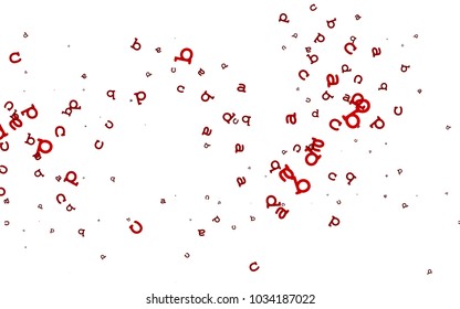 Light Red vector cover with english symbols. Modern geometrical illustration with ABC english symbols. Best design for your ad, poster, banner of college.