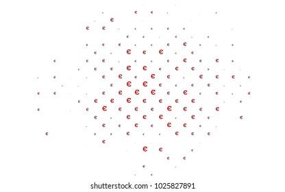 Light Red vector cover with financial symbols. Blurred design in simple style with symbols of Euro. Best design for your ad, poster, banner of BTC money.