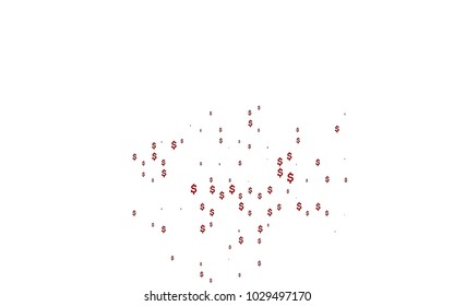 Light Red vector cover with financial symbols. Blurred design in simple style with symbols of dollars. The pattern can be used for ad, booklets, leaflets of banks