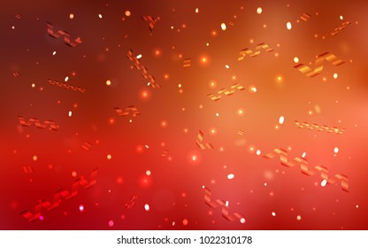 Light Red vector cover with happy holiday ribbons. Glitter abstract illustration with colorful confetti, ribbons. The pattern can be used for new year ad, booklets.