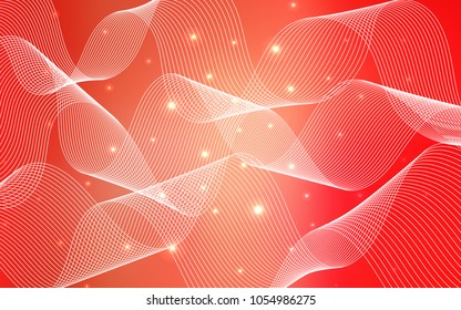 Light Red vector cover with happy holiday ribbons. Glitter abstract illustration with colorful confetti, ribbons. Beautiful design for your business advert of anniversary.