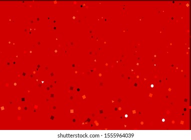 Light Red vector cover in polygonal style with circles. Abstract illustration with colorful dots, lines, cubes. Best design for your ad, poster, banner.