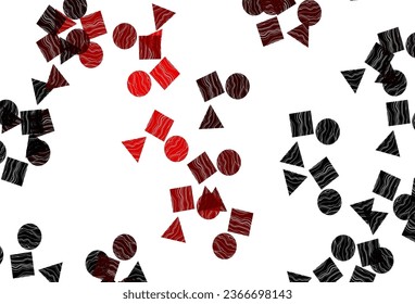 Light Red vector cover in polygonal style with circles. Abstract gradient illustration with circles, triangles, cubes. Pattern can be used for websites.