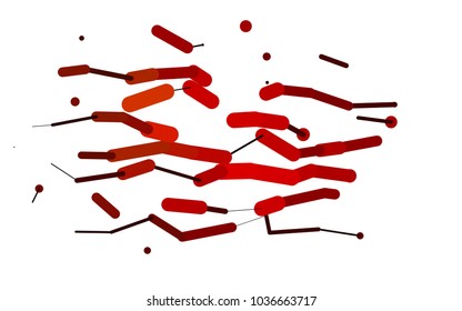 Light Red vector cover with rounded stripes. Capsules on blurred abstract background with gradient. The template can be used as a background.