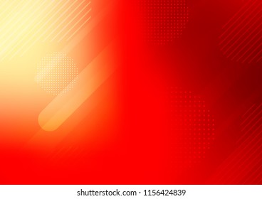 Light Red vector cover with rounded stripes, dots. Glitter abstract illustration with colored sticks, dots. Best design for your ad, poster, banner.