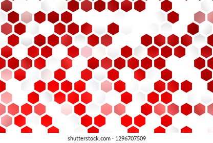 Light Red vector cover with set of hexagons. Glitter abstract illustration in hexagonal style. Pattern can for your ad, booklets.