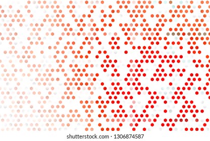Light Red vector cover with set of hexagons. Abstract illustration with colorful hexagons. New design for website's poster, banner.