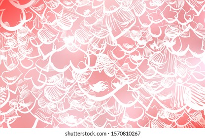 Light Red vector cover with Shining hearts. Hearts on blurred abstract background with colorful gradient. Design for ad, poster, banner of Valentine Day.