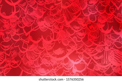 Light Red vector cover with Shining hearts. Decorative shining illustration with hearts on abstract template. Pattern can be used for valentine's ad, booklets.