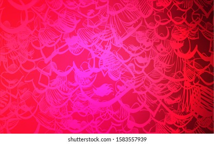 Light Red vector cover with Shining hearts. Decorative shining illustration with hearts on abstract template. Pattern for marriage gifts, congratulations.