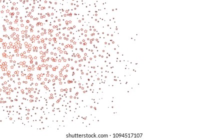 Light Red vector cover with small and big stars. Glitter abstract illustration with colored stars. Best design for your ad, poster, banner.