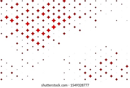 Light Red vector cover with small and big stars. Modern geometrical abstract illustration with stars. The pattern can be used for wrapping gifts.