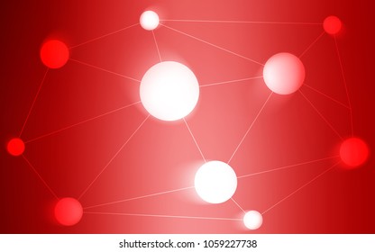 Light Red vector cover with spots, lines. Design with connection of dots and lines on colorful background. Beautiful design for your business advert.