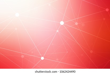 Light Red vector cover with spots, lines. Glitter abstract illustration with connection of triangle structure. Pattern can be used as texture of wallpapers.