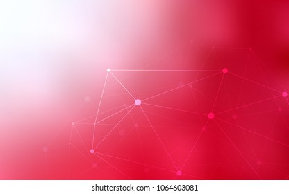 Light Red vector cover with spots, lines. Design with connection of dots and lines on colorful background. New design for ad, poster, banner of your website.