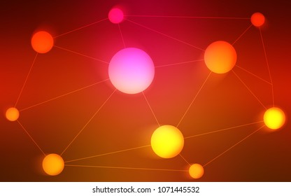 Light Red vector cover with spots, lines. Glitter abstract illustration with connection of triangle structure. Pattern can be used for ads, leaflets.