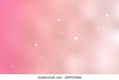 Light Red vector cover with spots, lines. Colorful illustration with circles and lines in futuristic style. Pattern can be used for ads, leaflets.
