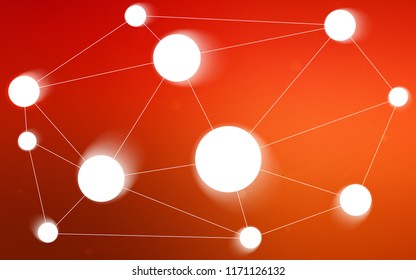 Light Red vector cover with spots, lines. Colorful illustration with circles and lines in futuristic style. Pattern can be used for futuristic ad, booklets.